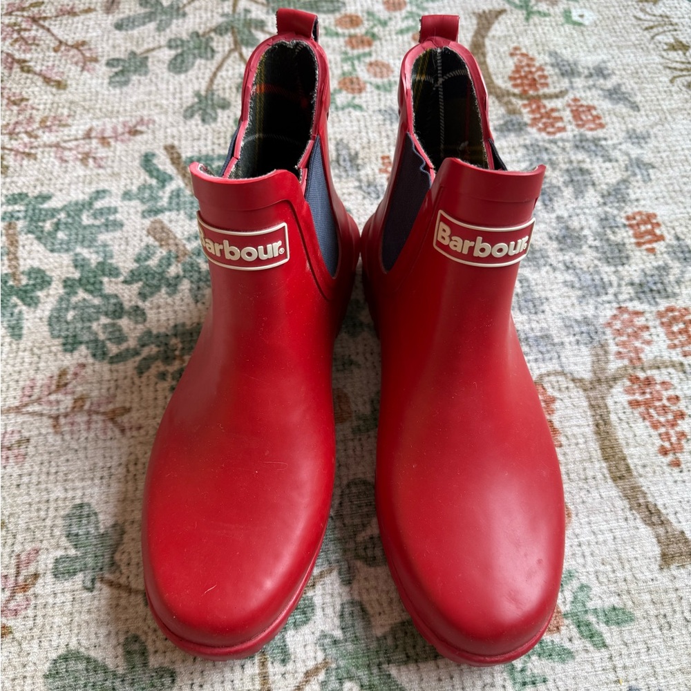 Barbour Red Ankle Boots